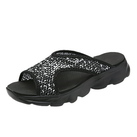 

Womens Sandals Mesh Beach Slip On Sport Hollow Casual Open Toe Flat Soft Bottom Breathable Slippers Shoes