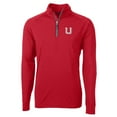 thumbnail image 2 of Men's Cutter & Buck Red Utah Utes Adapt Eco Knit Stretch Recycled Big & Tall Quarter-Zip Pullover Top, 2 of 3