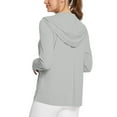 thumbnail image 4 of Xyxonk Women's Upf 50+ Sun Protection Jacket Long Sleeve Full Zip Tops Workout Solid Color Sun Shirt for Hiking Outdoor Light Gray S, 4 of 7