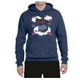 thumbnail image 2 of Wild Bobby, Cute Geek Smart Kitten Cat Wearing Glasses, Animal Lover, Unisex Graphic Hoodie Sweatshirt, Vintage Heather Navy, Large, 2 of 3