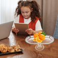 thumbnail image 2 of Glass Fruit Plate Footed Glass Dessert Plate Glass Cake Stand Glass Snack Serving Plate, 2 of 4