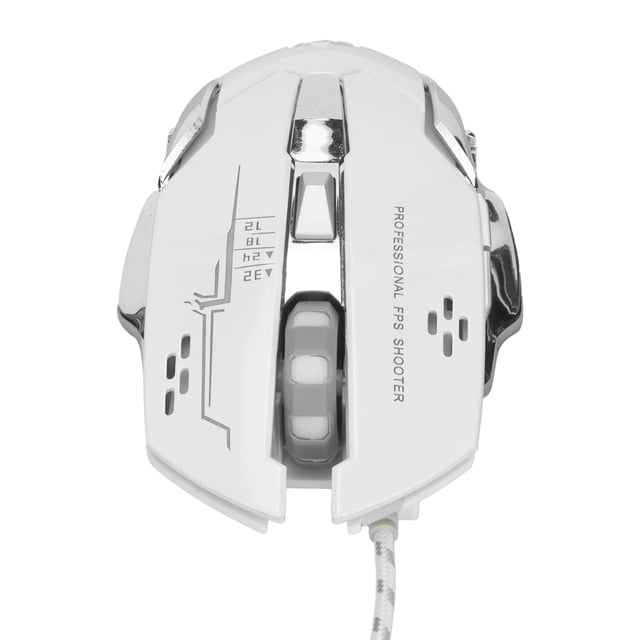 Gamer Mouse, Diseño de Fondo de Metal de Metal para el Mouse de Juego Con Cablado Con Cablado Ergonómico Diseño de Textura Dañada