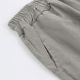 thumbnail image 5 of Wide Leg Linen Shorts for Women Elastic High Waisted Pleated Bermuda Shorts,Light Gray,3XL, 5 of 8