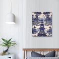 thumbnail image 3 of Nawypu Chinoiserie Blue And White Asian Pagoda And Floral Canvas Wall Art Printed Pictures Artwork Posters Paintings Decoration for Living Room Bedroom Office Coffee Club New Home Birthday Gifts, 3 of 4