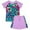 Light Purple, variant on REDARER Two Piece Bathing Suit for Children Girls Short Sleeve Swimwear and Shorts Leopard Heart Printed Swimsuit Set,Girls Swimsuit,6-7 Years