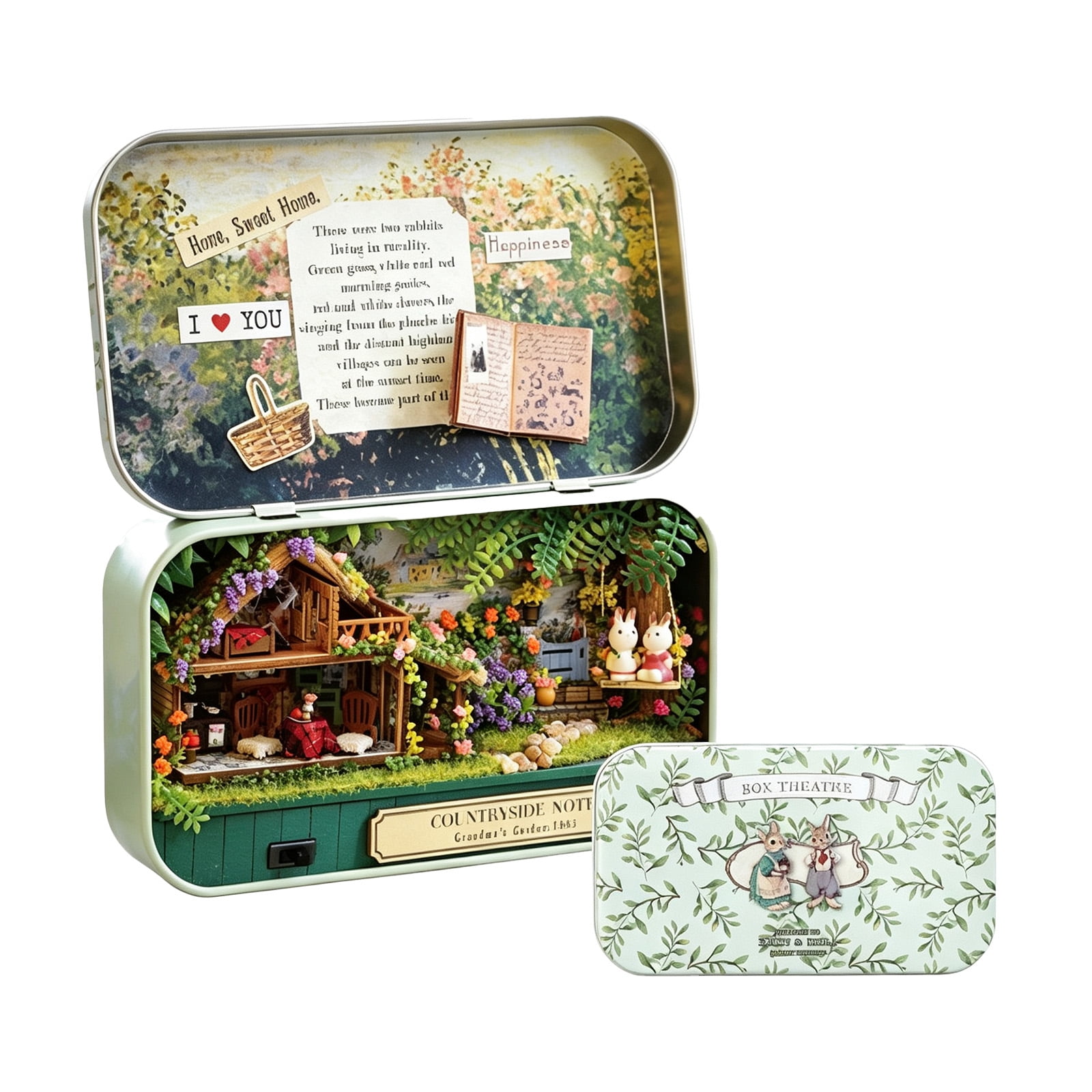 3D Wooden Puzzle Miniature House Box Theater Hand- Birthday Rustic DIY Assembly Moving Animal Model Kit For Adult Collectors Home Decor And Creative Gifts