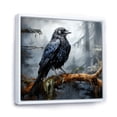 thumbnail image 2 of Designart "Forest Guardian Raven in Black II" Animals Framed Wall Art - Traditional Black Raven Entryway Framed Wall Art Print, 2 of 6