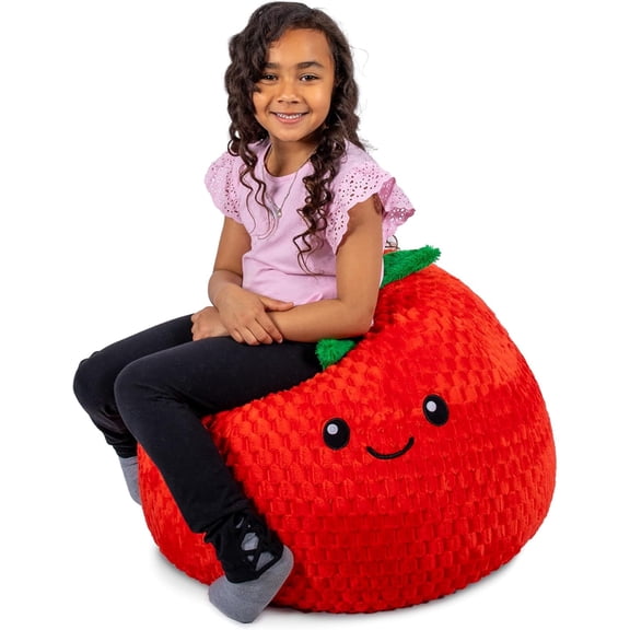 Strawberry Super Soft Bean Bag Chair for Kids, Ultra Soft Plush Polyester Blend, 2.5 Feet Refillable