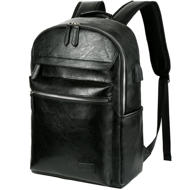 Vbiger - Waterproof Travel Backpack for Men, Vbiger PU Leather Backpack ...