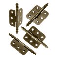 thumbnail image 2 of Juego de 4 bisagras de bronce verde con cabeza de corona para puertas de muebles, gabinetes y cajones, 2 of 8