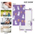 thumbnail image 6 of Yayeee 100% Cotton Hand Towels for Bathroom 16" x 28" Soft Absorbent Kitchen Towel, Halloween Purple Ghosts, 6 of 7