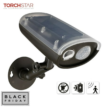 Solar Outdoor Wall Lights TORCHSTAR LED Solar Powered Outdoor Security Light with Motion Sensor, Waterproof Wireless Solar Wall Lights ()