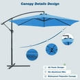 thumbnail image 2 of Devoko 10 Ft Patio Offset Cantilever Umbrella Outdoor Market Hanging Umbrellas with Crank & Cross Base, Light Blue, 2 of 7