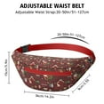 thumbnail image 3 of Fanny Pack Red Christmas Santa Pattern Waist Pack Bag,Running Cross Bag,Waterproof Large Fanny Packs for Women Men for Travel Running Hiking Cycling, 3 of 6