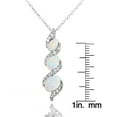 thumbnail image 2 of 925 Silver White Opal & White Diamond Topaz Oval S Design Three-Stone Necklace, 2 of 3