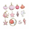 thumbnail image 6 of U8MO 10pcs Pink Ocean Shell Conch Starfish Charms Pendants for Jewelry Making DIY-10pcs Starfish shell 25x27mm, 6 of 6