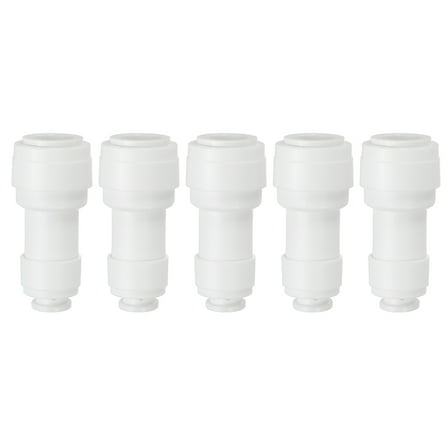 Uxcell 3/8" to 1/4" OD Water Purifier Straight Connector, Push to Connect,White, 5 Pcs