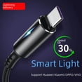 thumbnail image 1 of Lámpara de respiración de relámpago alargada de 2 m, cable luminoso de 5 A para teléfono móvil, apto para Apple, alambre trenzado con lámpara, 1 of 5
