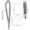 thumbnail image 2 of Scrunchie Lanyard with 2 ID Card Holders Black & White Checkered Scrunchie Lanyard for ID Badges Stretchy Teacher Lanyards for ID Card/Keys/Wallets Bungee Teacher Lanyards for Women$$Office, 2 of 9