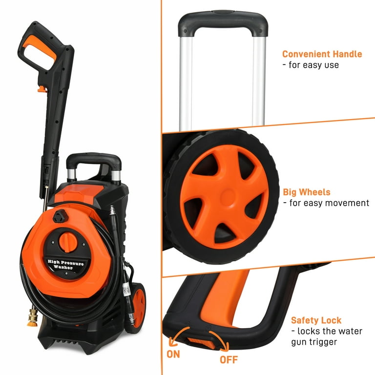 Tomshine Electric High Pressure Washer, Car Wash Tool, Cordless Portable  Vehicle Cleaning Machine Automobile Washer with Foam Bottle 