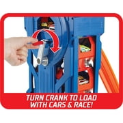 Hot Wheels Mega Garage Toy Car Race Track & Playset, Stores 35+ 1:64 Scale Vehicles
