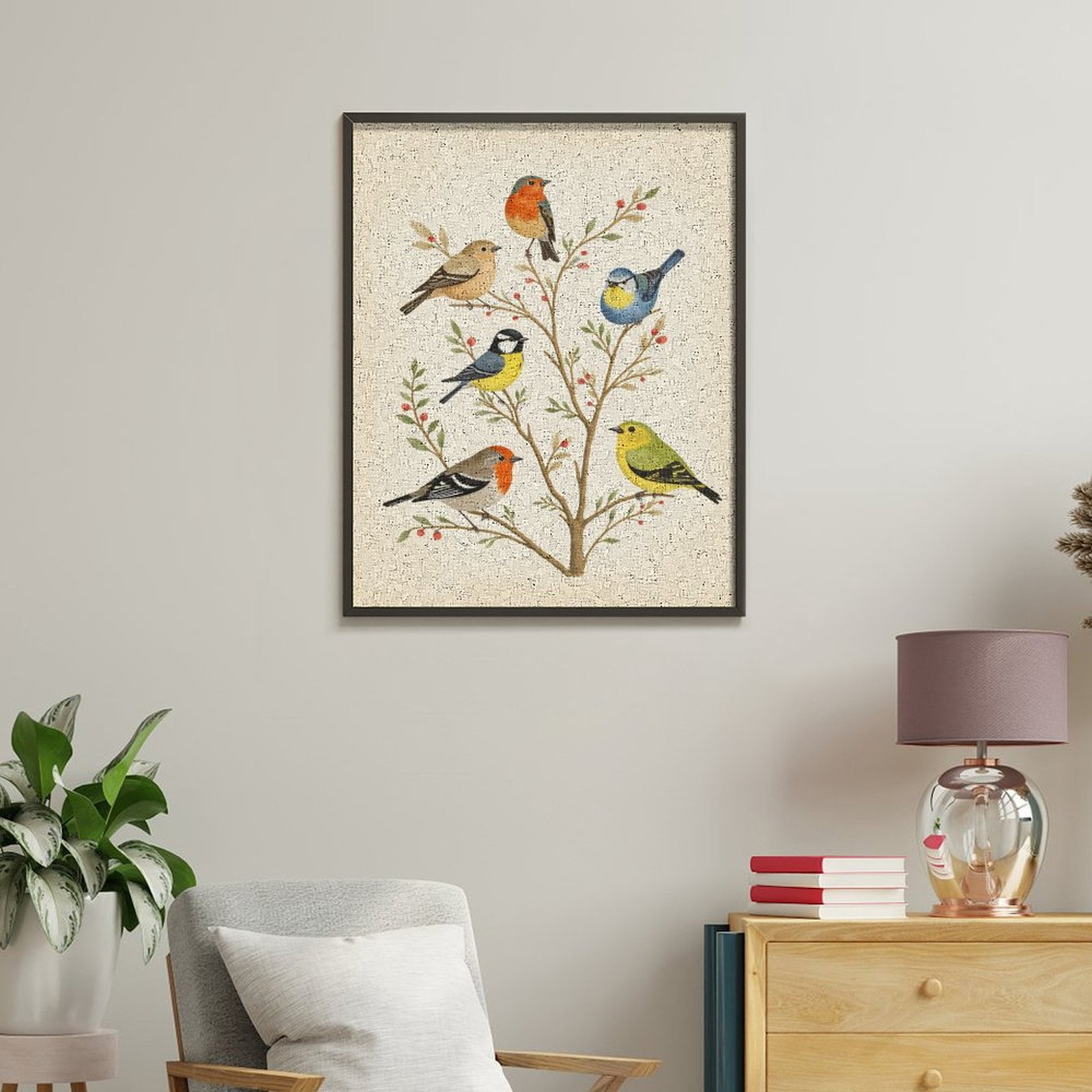 Paint by Numbers Kit for Adults, Colorful Birds On Branches Paint by Numbers, Easy Paint by Numbers Kit for Adults Beginner, DIY Adult Paint by Number Kits on Canvas, Home Decor
