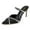 Black, variant on XYD Women Graceful Embellished Crisscross Straps Pointed Toe Slides Mules Stiletto High Heel Sandals Dressy Shoes Size 6 White