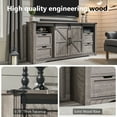 thumbnail image 2 of T4TREAM Farmhouse TV Stand with 4 Drawer for TVs up to 75", Farmhouse Entertainment Center with Adjustable Shelves & Barn Door, Gray, 2 of 8