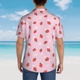 thumbnail image 6 of Daiia Strawberry Floral Hawaiian Shirt for Men Gentle Cotton Regular Short Sleeve Casual-X-Large, 6 of 9