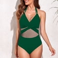thumbnail image 2 of Aayomet Maillot de Bain pour Femmes Résistant au Chlore Col Carré une Pièce,GN2 TG, 2 of 4