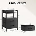 thumbnail image 3 of Night Stand Bedside Table Bedroom - Nightstand with Charging Station & LED Light Strip, Bed Side Table with Storage Shelf & 2 Fabric Drawers for Bedroom, End Table with U-S-B Ports & AC Outlets, Black, 3 of 8