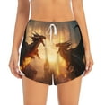thumbnail image 2 of Gukieu Castle Cool Fire Dragon Print Women's Sports Shorts with Drawstring Elastic Waistband for Running, Yoga, Fitness-Medium, 2 of 7