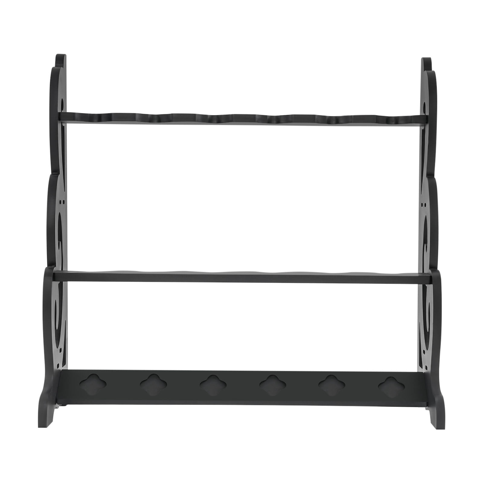 Black Katana Sword Stand,6 Holes Sword Display Floor Stand,Sturdy Sword Rack Floor Stand, Martial Arts Anime Shelves Sword Hangers