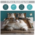 thumbnail image 5 of 3 Pcs Soft Bedding Set, Includes 1 Duvet Cover with Zipper And 2 Pillow Shams,Cute Persian Cat Twin(86"x70"), 5 of 8
