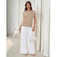 thumbnail image 4 of Merokeety Womens Summer Floral Knit Short Sleeve Loose Sweater Vest Apricot l, 4 of 6