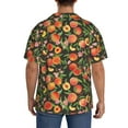 thumbnail image 4 of Lafuoo Fruits Peach Pattern Men's Cuban Collar Short Sleeve Shirt, Button-Down Resort Beach Pocket Shirt-3X-Large, 4 of 6
