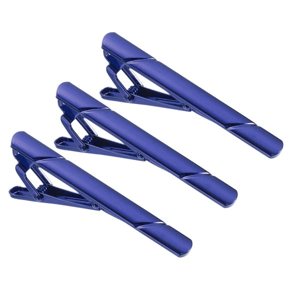 3 Pcs Clips para Corbata delgada para hombres, Clips de corbata de cobre para padre, esposo, amante (Azul, Sarga)
