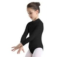 thumbnail image 2 of Haitryli Girls' Kids' Long Sleeve Turtle Neck Bodysuit Ballet Dance Leotard with Keyhole Back Black XXL, 2 of 7