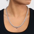 thumbnail image 4 of Nuragold 10K White Gold Solid Rope Diamond Cut Chain Necklace 16"-30" (1.5mm-6mm) Made in Italy (Mens Womens Unisex Jewelry, 4 of 23