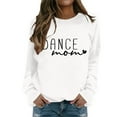 thumbnail image 1 of Chandail en Molleton Ras du Cou pour Femmes Automne Danse Imprimé Maman Décontracté Col Rond Manches Longues Basique Chandail Confortable Blanc TG, 1 of 4