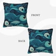 thumbnail image 3 of LNWH Decorative Pillow Covers, Seascape Waves Square Sofa Decorative Knit Pillow Case, 22"x22", 3 of 8