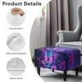 thumbnail image 6 of Xixirimido Purple Sprkling Butterfly Daisy Pattern Ottoman Cover Stretch Rectangular Footstool Slipcover with Nonslip Elastic Base, Universal Fit for Storage Ottomans & Ottoman Footrests, Large, 6 of 7