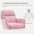 thumbnail image 6 of Peispie Big and Tall Office Chair 380lbs, Swivel Computer Desk Chair Mid-Back, Thick Padded Vanity Chair, Pink, 6 of 9