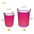 thumbnail image 3 of Balery Light Purple Glitter Cesta de ropa redonda con asas, impermeable, independiente, para ropa, juguetes, dormitorio y familia-Small, 3 of 6