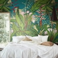 thumbnail image 6 of Peel and Stick Floral Wall Mural, Leather Textured Vinyl Self-Adhesive Wallpaper for Bedroom Living Room Accent Wall Decor, Urban Tropical Plants, Bright, 92''x125'', 6 of 14