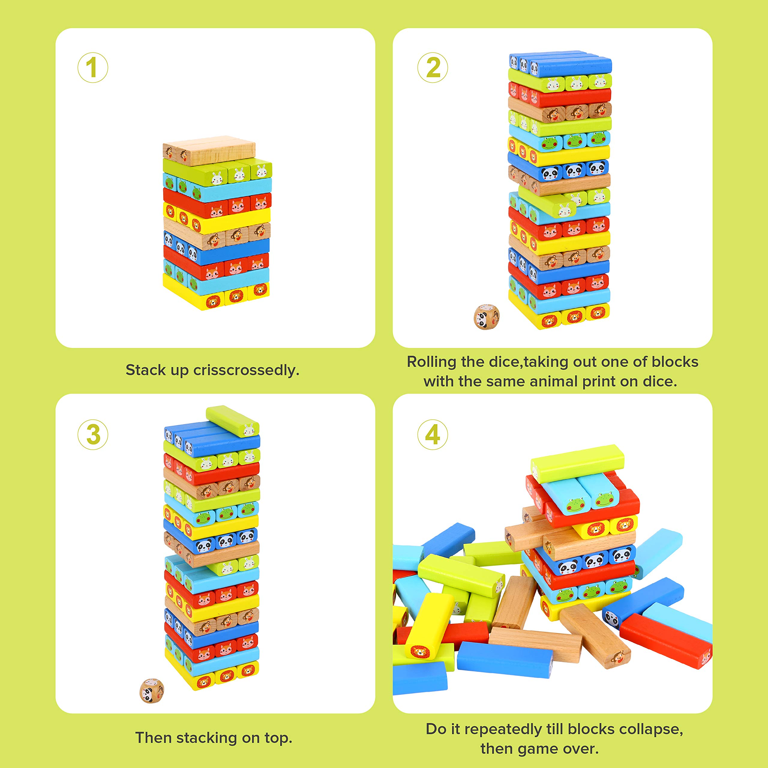 Hasbro Gaming Jenga Wooden Blocks Stacking Tumbling Tower Kids Game Ages 6  and Up ( Exclusive)