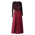 thumbnail image 3 of Vestido caftán musulmán para mujer: jilbab árabe abaya con costuras de encaje islámico, vestido largo de manga larga, 3 of 4