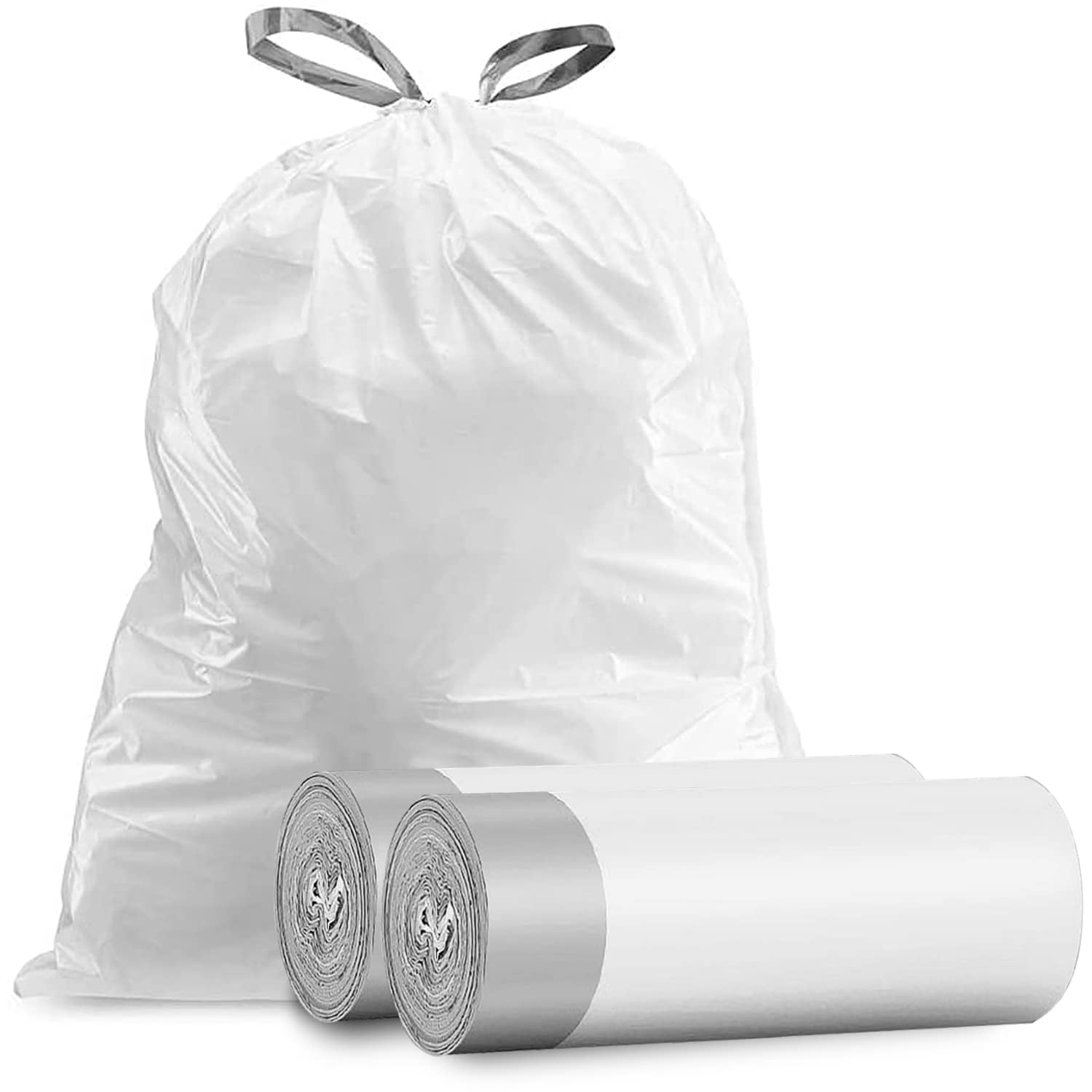 8 Gallon Trash Bags Drawstring, Medium Garbage Can Liners for Bathroom, Bedroom, Office (40