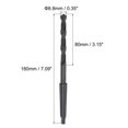 thumbnail image 2 of Uxcell 8.8mm Twist Drill Bit with MT1 Morse Taper Shank, 80mm Flute Length High-speed Steel Black Oxide, 2 of 5