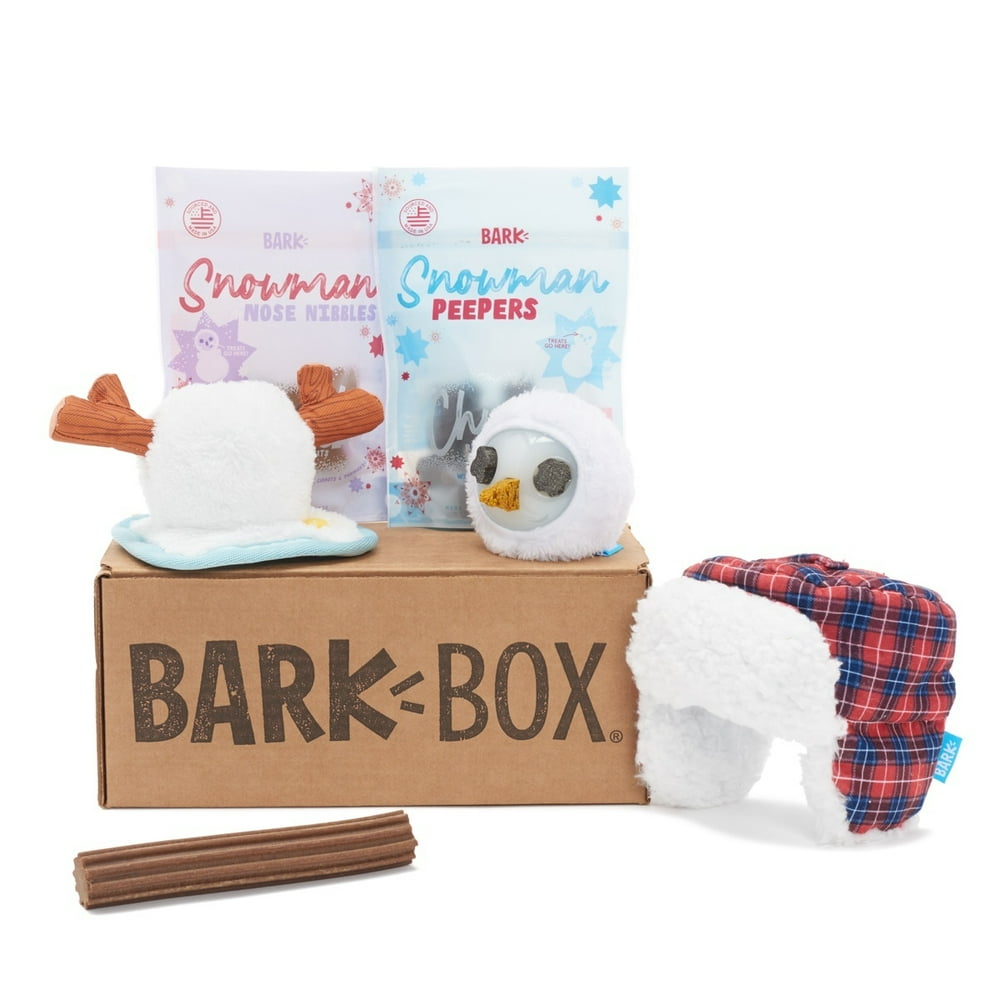 BarkBox Dog Toys, Treats, and Chew Kit Snowbound Hounds Theme (Small